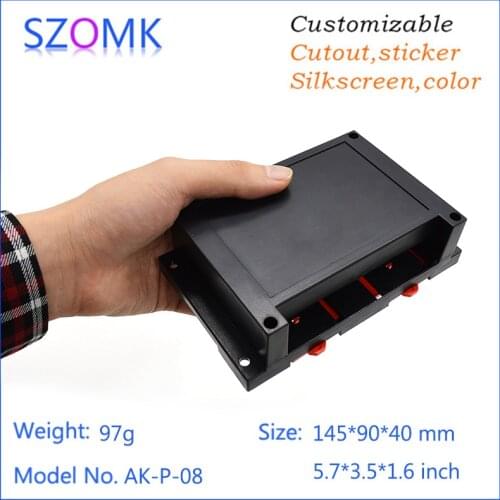 4 pcs, electrical plastic instrument box din rail enclosure 145*90*40mm electronics junction boxes, plastic abs enclosure boxes