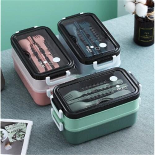 304 Stainless Steel Lunch Box Bento Box For Office Worker School Kids 2layers Microwae Heating Lunch Food Container Storage