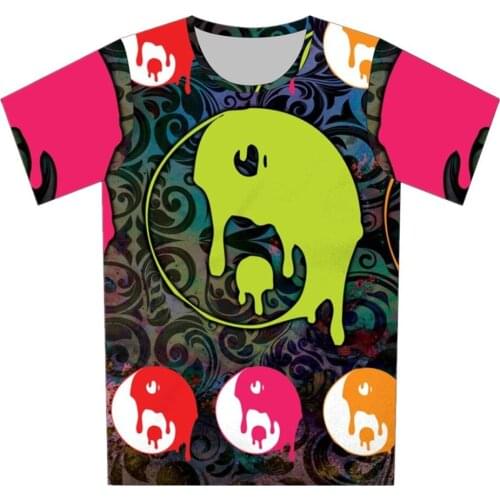 Joyonly 2019 Summer Children Funny Cool Design Kids T-shirt Boys Girls Colorful Paint Gossip Cartoon Printed 3D T shirts 4-20Y