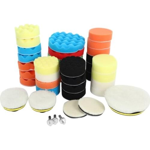 40 Pcs Polishing Pad Kit 2 In 1 Car Foam Drill 7-5 Inch & 31-3 Inch Buffing Pads Car Care Polisher Waxing Polishing