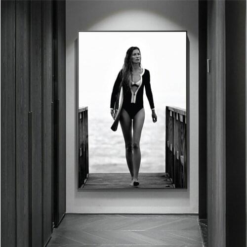 Wall Art Home Decor Nordic Hd Print Sexy Beauty Modular Picture Black and White Posters Canvas Painting For Bedroom