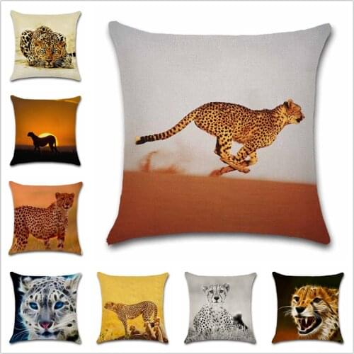 African animals Running Cheetah printed pillowcase Decoration home sofa car chair seat decor room friend kids gift cushion cover