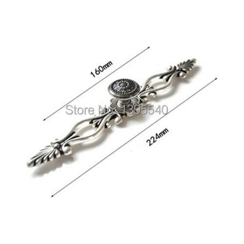 New 224mm Antique Cabinet Kitchen Handles Knobs Euro-Style Vintage Wardrobe Knobs Cabinet Drawer Handles Bars Pulls