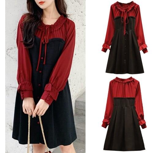 New Year Sweet Women Dresses Fashion Casual Button Dress For Women One-Piece Lady Elegant Winter Dress Party Club Dresses