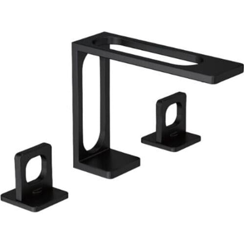 New Designer Black Bathroom Sink Faucet Three Hole Deck Basin Faucet