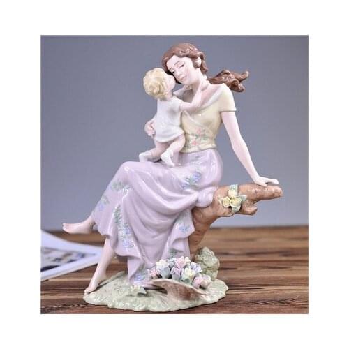 MOTHERS DAY LLADRO ORIGINAL SINGLE HAND PAINTED PORCELAIN FIGURES IN SPAIN ELEGANT PORCELAIN DECORATION HOME DECORATION