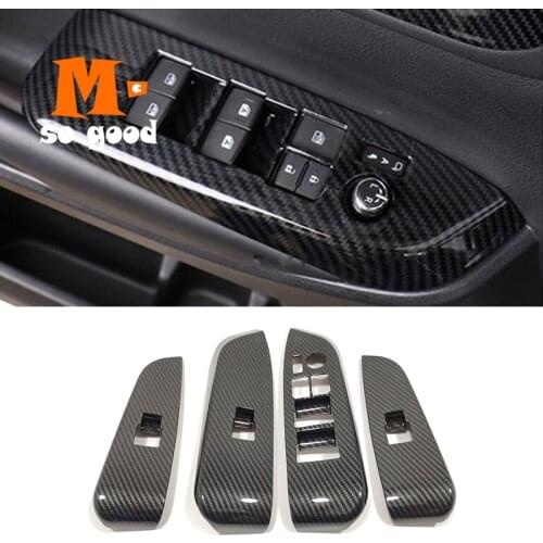 For Highlander Kluger 2014 15 16 17 2018 Car Door Armrest Window Glass Lift Control Switch Cover Trim Car styling Accessories
