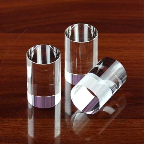 Clear Artificial Crystal Round Pillar Round Base Transparent Round Table Bottom Crystal Glass Round Base