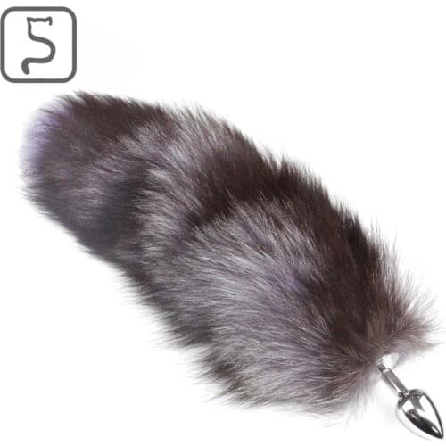 Couple Sex Product Chrome Steel Butt Plug Butt Fox Romantic Paste Special SM Fun Toys Adult Role-playing Game