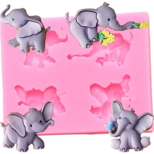 Elephant Silicone Mold Bird Rose Flower Cupcake Topper Fondant Molds DIY Cake Decorating Tools Candy Chocolate Gumpaste Mould