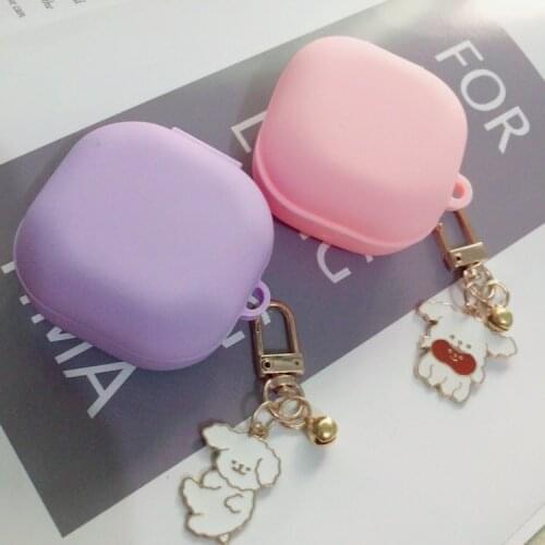 SFor Samsung Galaxy Buds PRO Case Cute Korea Bear Cartoon Keyring Silicone Earphone Case for Samsung Live Cover fundas