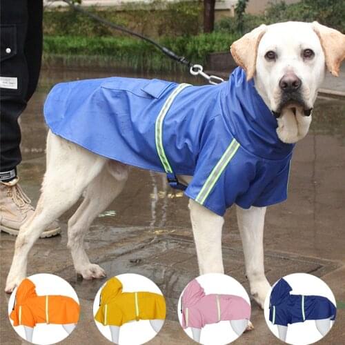 Dog RaincOats for Large and Small Dogs Waterproof Reflective Pet Hooded Raincoat Medium Dog Clothes Raincoat Windproo Dog Coat