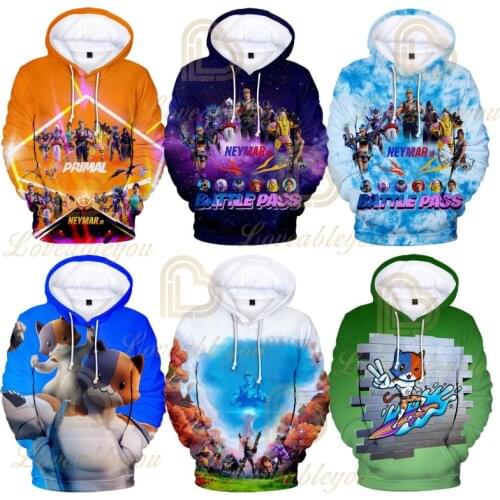 Fortnite Men Women Battle Royale Hoodie Birthday Gift Boys Girls 3D Victory Hero Cosplay Thin Hoodie Kids Game Sweatshirt