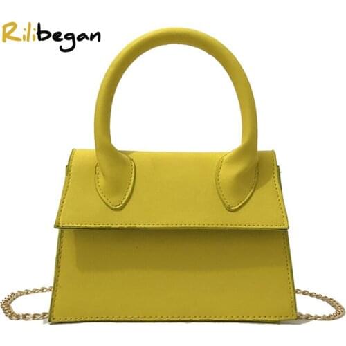 High Quality Top-Handle Bag PU Leather Shoulder Bag Cute Women Crossbody Bag Modern Carry Around Chain Tote Bag Women Handbag