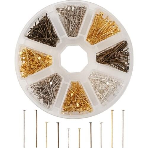 1 Box 16/20/30mm Iron Flat Head Pins Eye Pin Needles for Jewelry Making DIY Craft Supplies Accessories Findings