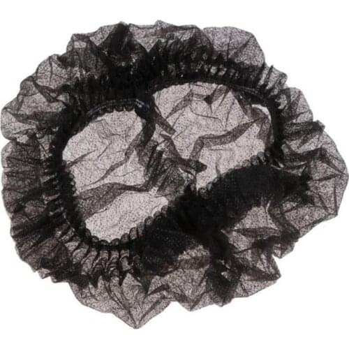 10Pcs Black Non-woven Disposable Shower Caps Pleated Anti Dust Hat Net Hat Bath Caps Hair Salon Beauty Bathroom Accessories