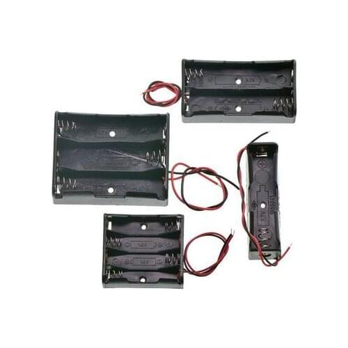 10pcs/lot 1x 2x 3x 4x 18650 Battery Storage Box Case 1 2 3 4 Slots Way DIY Batteries Clip Holder Container With Wire Lead