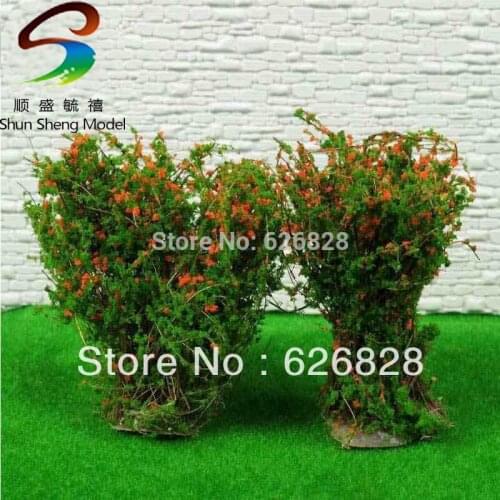 100pcs H :60mm model flower for building model layout red and green color