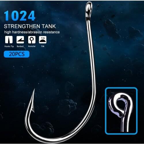 20pcs/lot 1/0#- 7/0# Fish hook Maruseigo Fishing Hook High Carbon Steel Freshwater Fishing Bait Hook Carp Pesca Tackle
