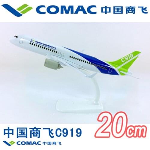 20CM 1:400 COMAC C919 Model AirFrance Airlines with Base Airbus Metal Alloy Aircraft Plane Collectible Toys Display Model