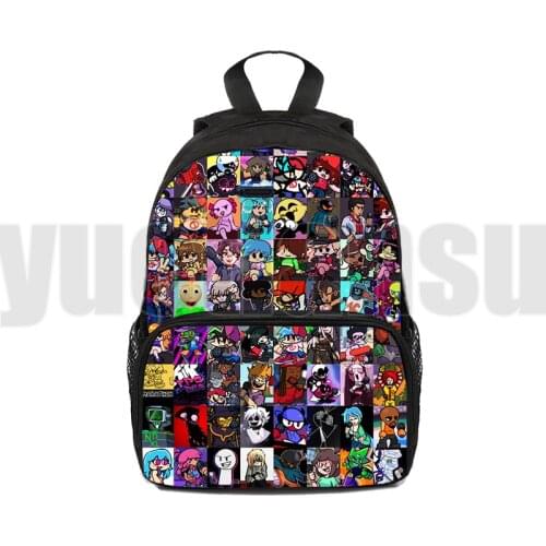 2021 Video Game Anime Friday Night Funkin 3D Backpack Kindergarten Cute School Bookbag Unisex 12/16Inch Travelbags Adults Laptop