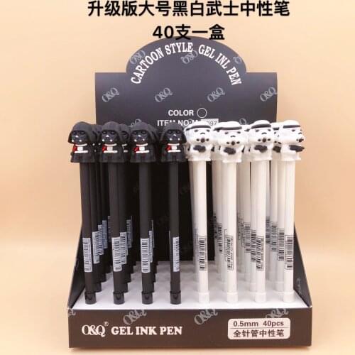 30pcs Creative Stationery Student Pen Cartoon WuShi Gel Pen Full Needle Black Ink Pen School Supplies Office Supplies 0.5mm