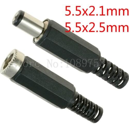 5 Pair DC Power Plug 2.1x5.5mm 2.5x5.5mm Male / Female Jack Socket Adapter Connectors Set