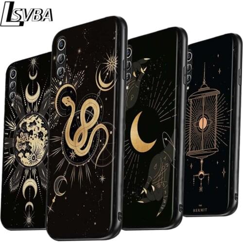 Art Sun Flowers Snake Moon Anti-fall Phone Case for Samsung Galaxy A90 A80 A70S A60 A50S A40 A20E A20 A10S Soft Black Cover