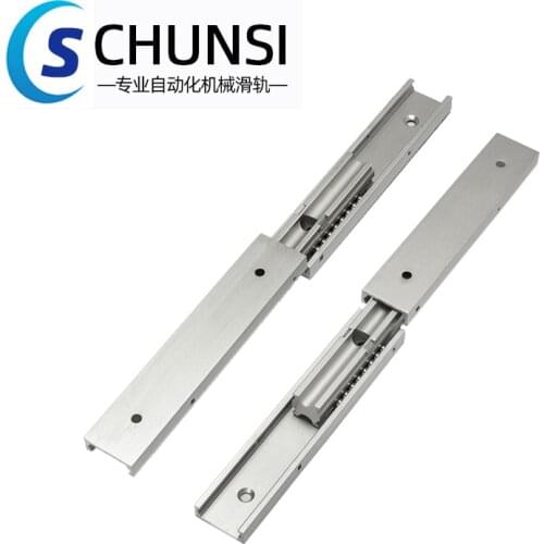 CHUNSI Light-Duty Silent Guide Rail 20mmWidth 3 Sections Aluminum Alloy Small Slide Rail SAR3 Linear Slide