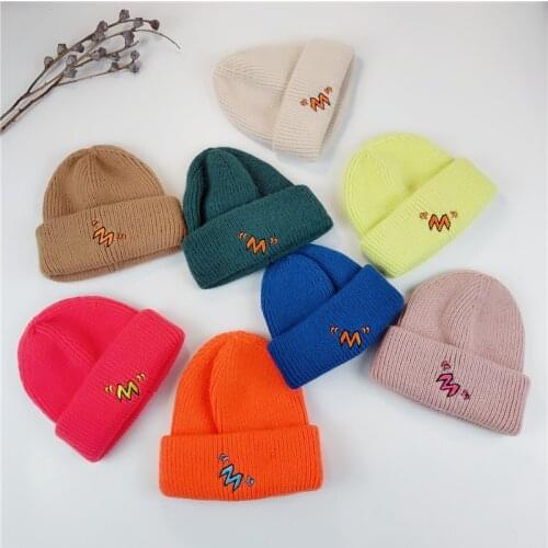 2021 Candy Colors Children Beanies Hat Autumn Winter Boy Warm Caps British Style Head Knitted Cap for Girls Outdoors Hats