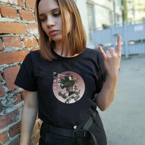 Attack on Titan Anime Summer Hot Sale Shingeki No Kyojin T Shirt Lvei Ackerman Graphic Printed Tops Cotton Casual Harajuku Tee