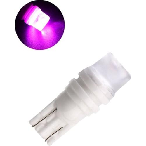 10Pcs Purple Auto T10 W5W 5730 Highbright Ceramics LED Bulbs For 194 168 Car Clearance Lamps License Plate Reading Lights 12V