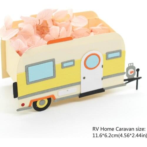 KLJUYP RV Home Caravan Metal Cutting Dies Stencils for DIY Scrapbooking/photo album Decorative Embossing DIY Paper Cards