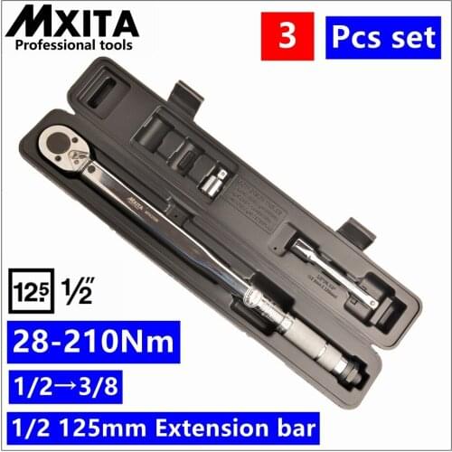 MXITA Dual Drive 1/2" and 3/8" 28-210Nm Torque Ratchet Wrench Torque Wrench Universal wrench in BOX hand tool set