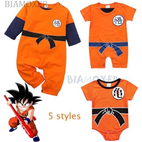 SON GOKU Baby Rompers Newborn Baby Boys Clothes Toddler Jumpsuit Bebes Cosplay Costumes for Baby Boy Girl Clothing