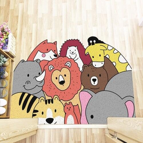 Doormat Carpet Cartoon Animals Can Be Cut Customize Size Anti-slip Home Doormat Hallway Living Room Bedroom Entrance Mats Carpet