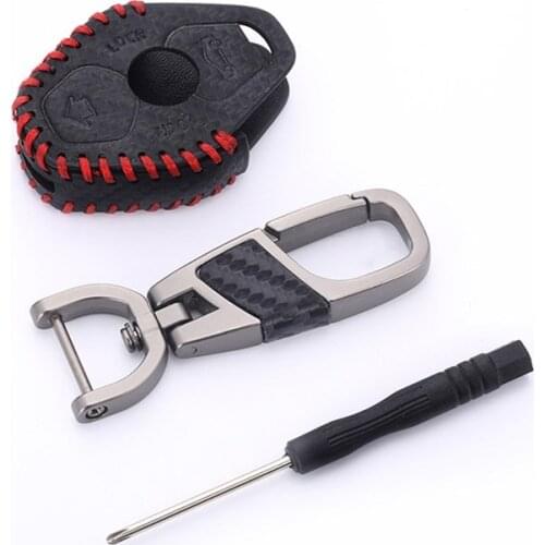 Leather Car Key Cover Holder For BMW X3 X5 Z3 Z4 3 5 7 Series E38 E39 E46 E83 M5 325i Remote Fob Protector Case