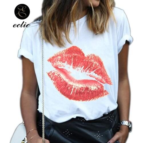 Red Lips T Shirt With Print Plus Size 5xl Vetement Femme 2021 Punk Rock For Women T Shirt Short Sleeve Oversized Tshirt Basic