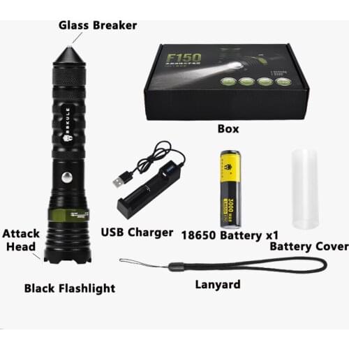 Outdoor Soldiers Mini Self Defense Flashlight Long-range Rechargeable Battery Special Multi-functional Household Windows Hammer