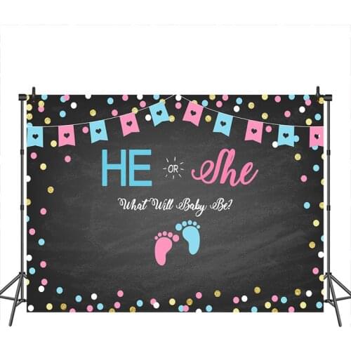 Neoback Baby Shower Photographic Background Gender Reveal Backdrops Floorprint Pattern Custom Background for Photo