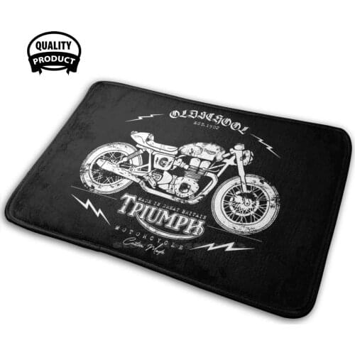 Caferacer Bonneville Motorcycle Vintage British T Shirt Comfortable Door Mat Rug Carpet Cushion Cafe Racer Moto Guzzi Mv