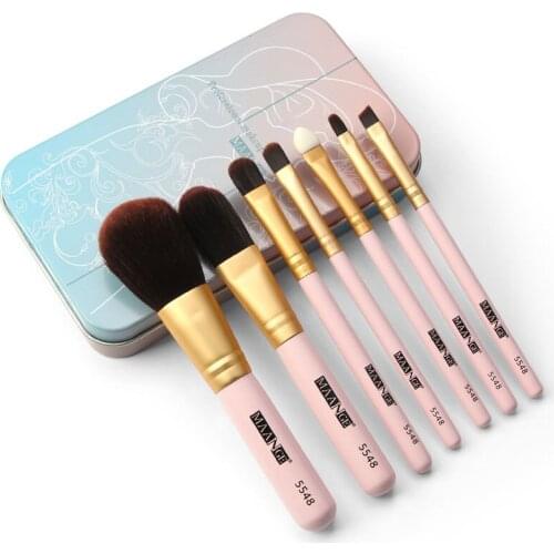 7 Makeup Brushes Set Beginner Makeup Tools Scattered Paint Foundation Brush Eye Shadow Brush Eyebrow Brush Sponge Brush