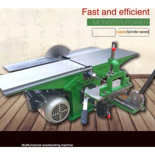 Desktop multi-function woodworking machine electric planer planer table saw chainsaw planer table planing three-in-one woodworki