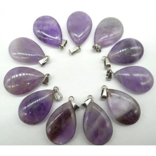 Natural stone Quartz Crystal Turquoises Opal tiger eye lapis Teardrop pendants for diy jewelry making necklace Accessories24pcs