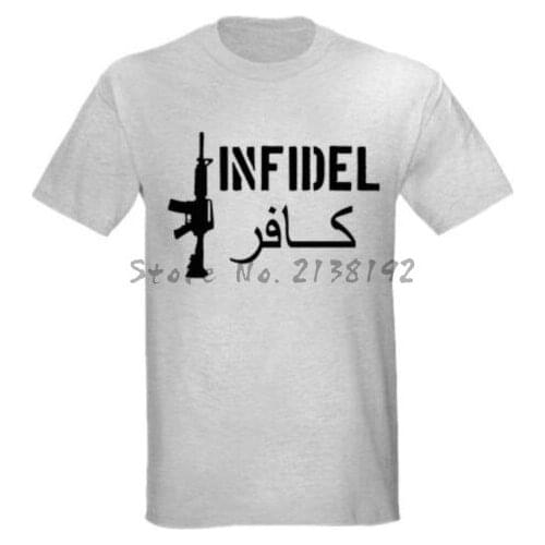 New arrival men t shirt INFIDEL COLT AR-15 PRO GUN USMC T-SHIRT brank new 100% cotton tshirt