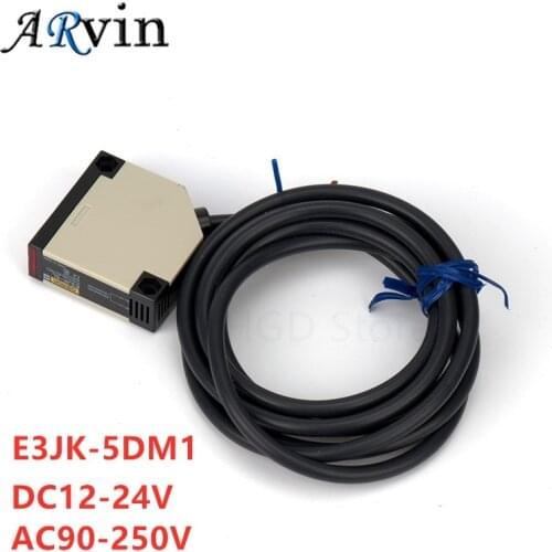 E3JK-5DM1 DC12-24V/AC90-250V Photoelectric Sensor Switch Infrared Photocell Switch Detective Distance 5m