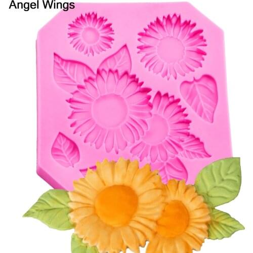 Food grade silicone mold 3D Reverse forming Fondant Cake Chrysanthemum shaped for Polymer Clay Chocolate Decoration Tools F1256