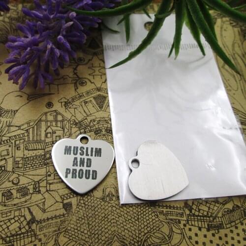 20pcs--"muslim and proud"stainless steel charms more style for choosing DIY pendants for necklace