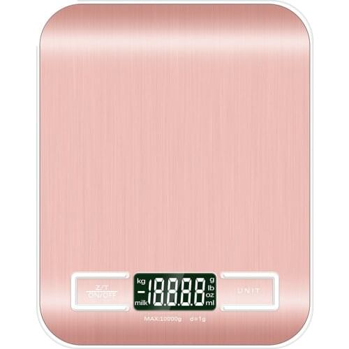 Pink Digital Scales 10kg 1g Weights Scale Stainless Steel Electronic Balance Measure Tools LED Display Kitchen Scale Libra