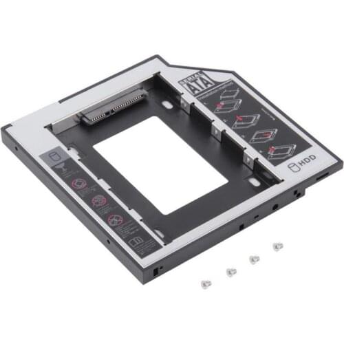 Universal Aluminum 2nd HDD Caddy 9.5 Mm SATA 3.0 Hard Disk Drive Box Optibay Enclosure 2.5 SSD For Laptop DVD-ROM